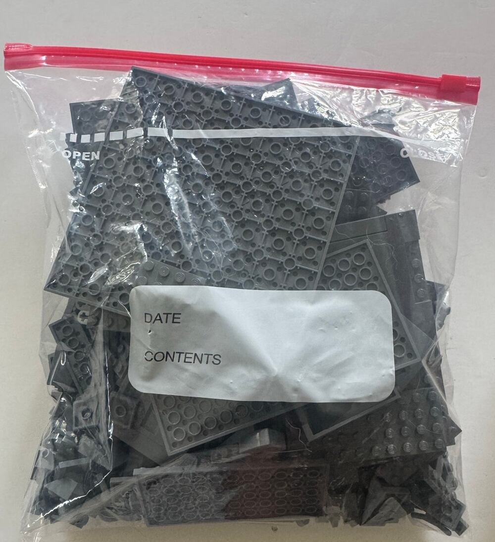 Lot of 1.5lb Dark Gray Lego Bricks Various Sizes/Shapes/Parts AS IS